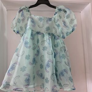 Disney light Green Girls Sz 14 Dress with STITCH St Patrick's Day Design BNWT